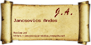 Jancsovics Andos névjegykártya